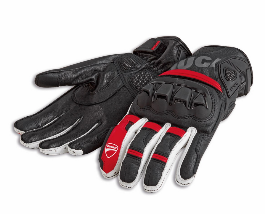 小物 OURLEGACY BIKER GLOVE Currant Red Nappa Ducati Sport C4 Fabric-Leather Gloves by Held - AMS Ducati