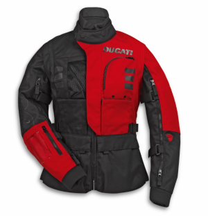 Ducati Explorer Women's Fabric Jacket by Spidi in Black / Red 98108820X