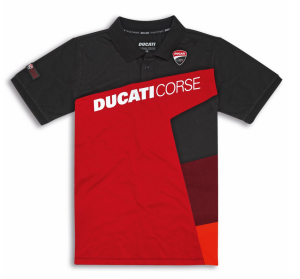 Ducati Corse Sport Short-Sleeved Polo Shirt Red/Black 98770535X