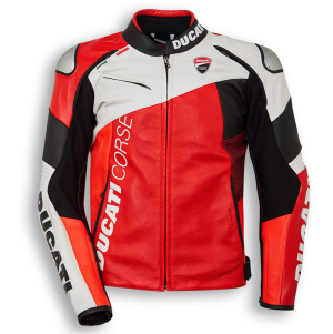 Ducati Corse C6 Leather Jacket by Dainese in Red/White/Black 9810745XX